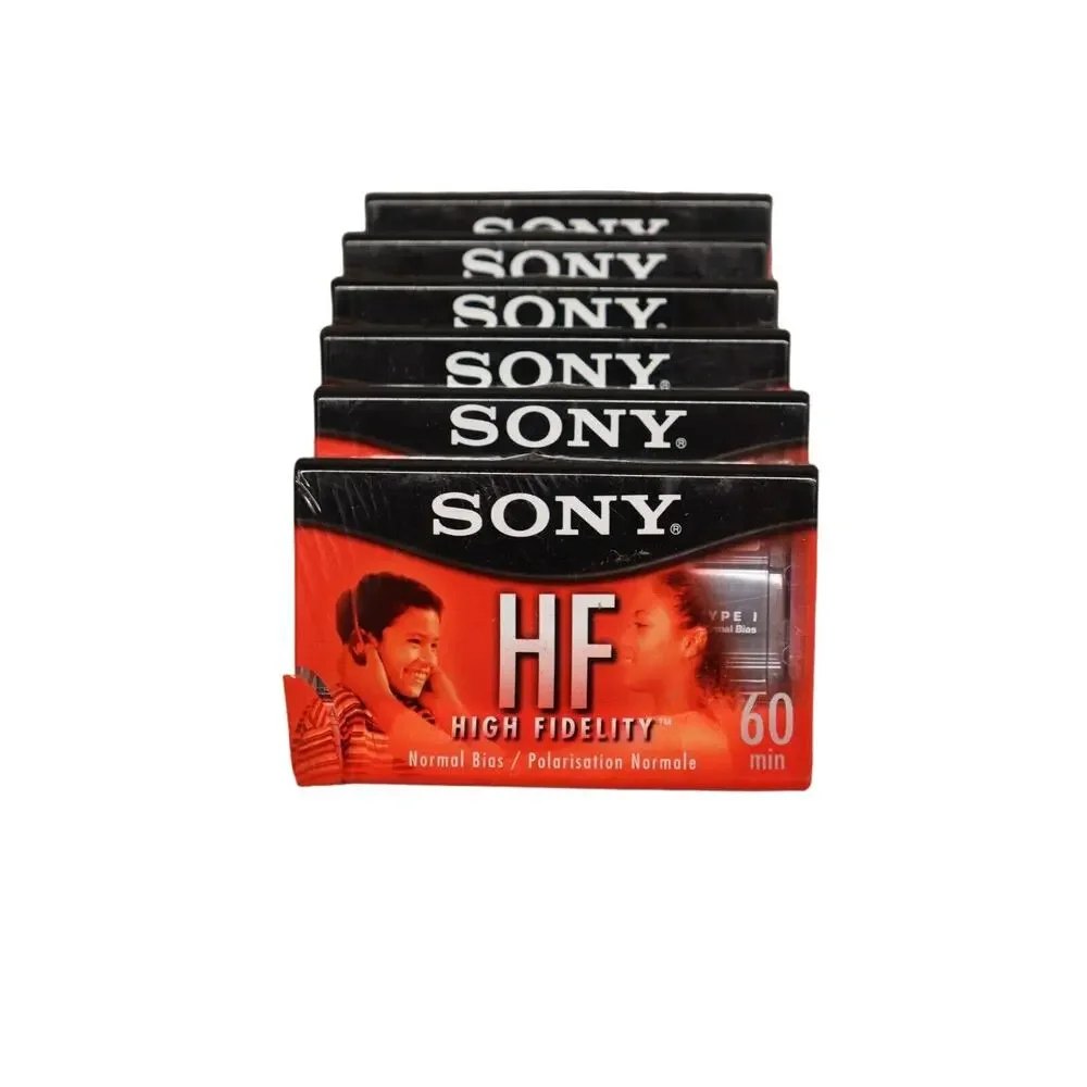 Sony HF High Fidelity 60 Minute Audio Cassette Normal Bias Blank Tapes X 7